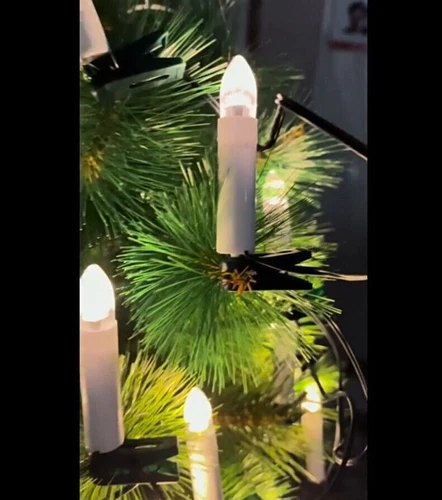 Lichterkette Weihnachtsbaumbeleuchtung 20 LED warm weiß Christbaum-Kerzen Xmas - Bild 10 von 10