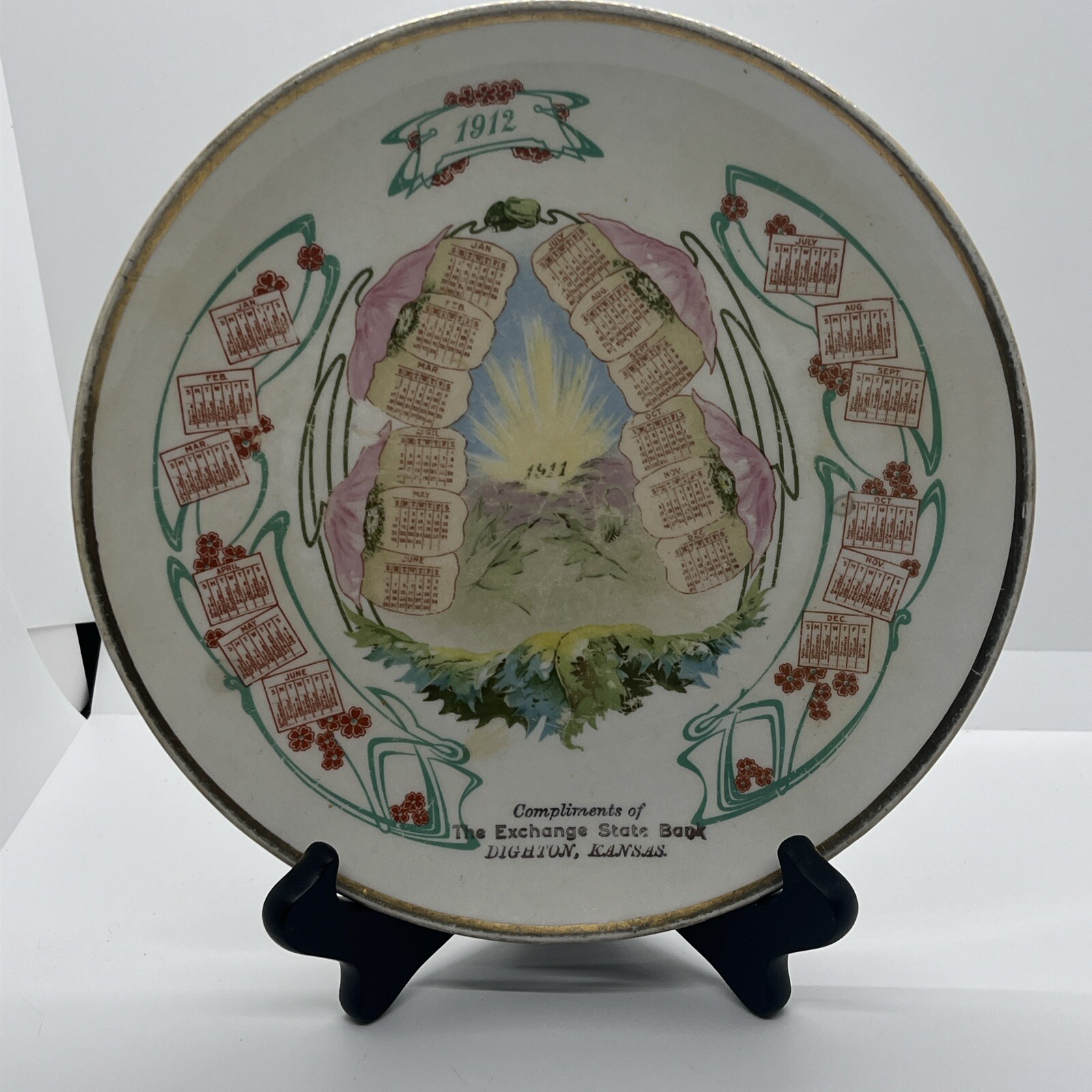 Calendar Plate From Dighton Kansas See Desc eBay