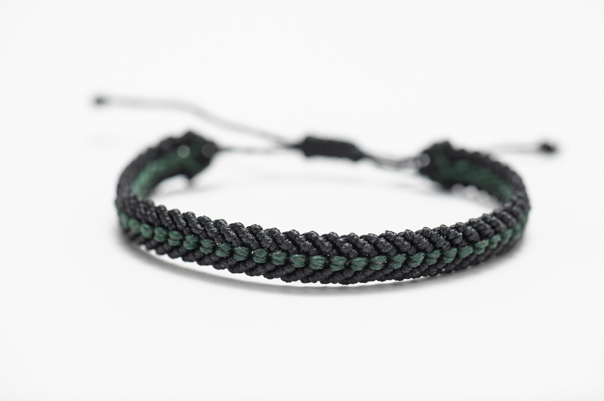 Teenage Boy Friendship Bracelet, Woven Bracelet for Men, Black