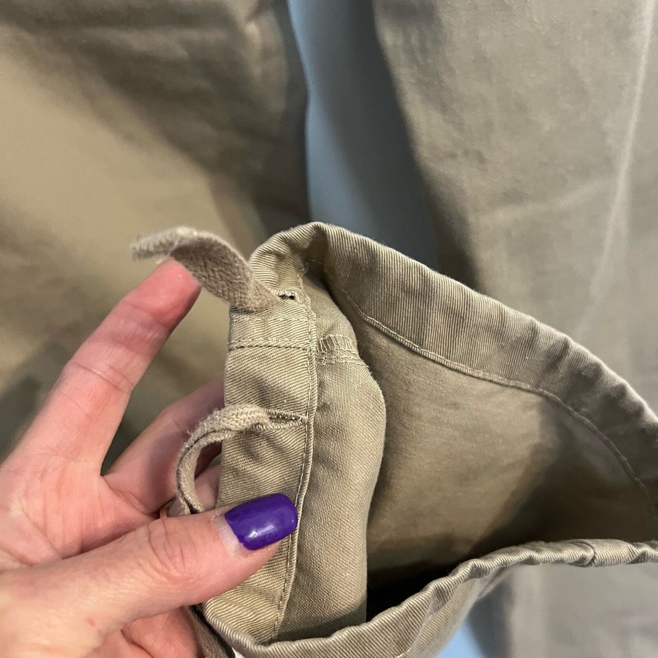 Empyre Men Loose Fit Khaki Cargo Skate Pants Size 32 Button Fly