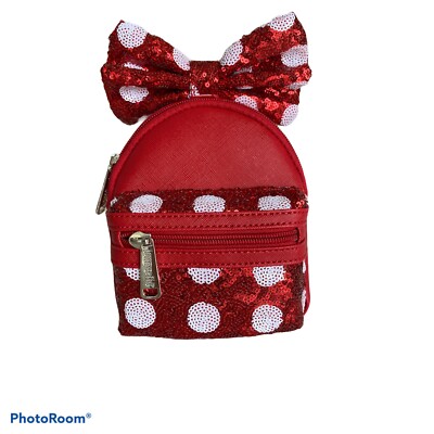 Loungefly Disney Parks Minnie Mouse Sequins Wristlet Mini Backpack Belt Bag NWT