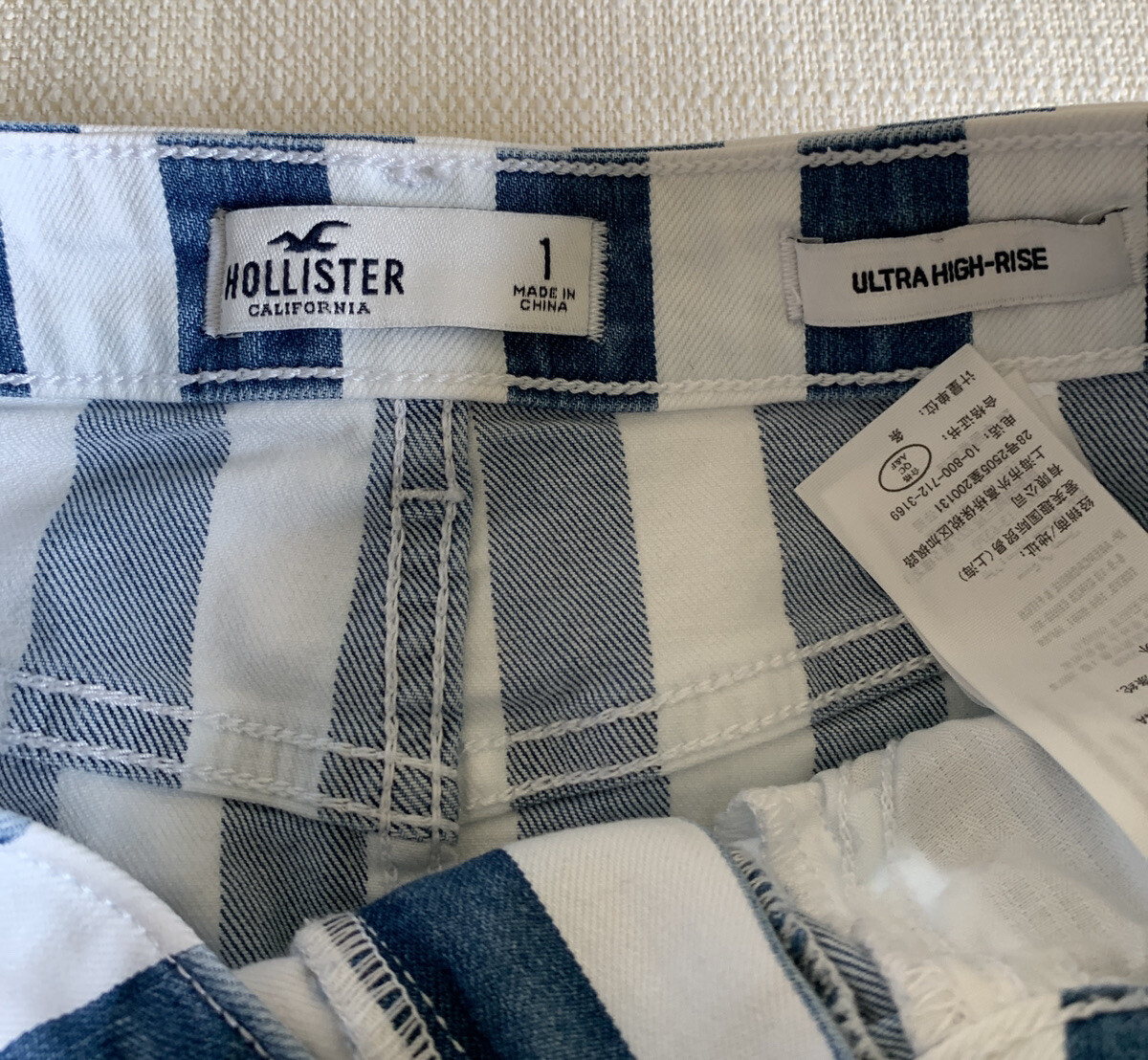 専用　8台② Hollister California Ultra High Rise Blue/White Striped Denim