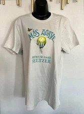 MAS AGAVE Premium Hard Seltzer T-Shirt Sz Medium BARTENDER tan liquor skeleton