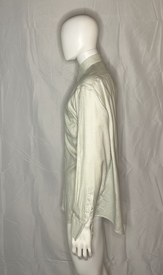 Tasso Elba Men's Classic Fit White&Green Button Up Long Sleeve Large