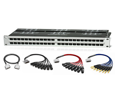 Redco R196-D25PG TT Patchbay | 6 Custom 3ft. Premium Mogami DB25 Cables | PALA