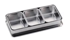 Stainless Yakumi Pan Seasoning Container w/3 Compartments Silver Arrow Japan