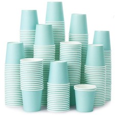AOZITA 360x 3 oz Sky Blue Disposable Paper Cups Mouthwash Espresso Bathroom