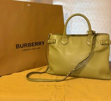 Burberry Banner Tote Medium Olive Leather Pre-Owned w/ Dustbag, Shopper  COA