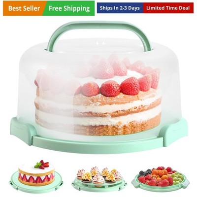 Cake Carrier with Lid and Handle, BPA-Free Cake Containers Cake Holder for 10...