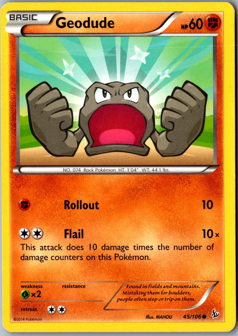 Geodude 45/106 Common XY Flashfire LP Pokemon Card