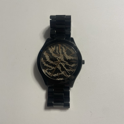 Michael Kors Slim Runway Black Safari Zebra Dial MK3316 
