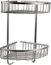 CS002 Portaoggetti Da Doccia in Acciaio INOX Spazzolato Massiccio, Montaggio a P