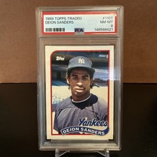 1989 Topps Traded Deion Sanders #110T PSA 8 Coach Prime Yankees