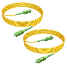 2 PCS SC/APC to SC/APC OS2 Fiber Optic Patch Cable Single Mode 2m 6.5ft