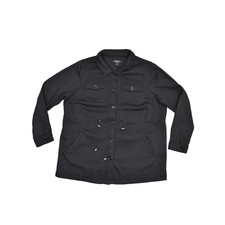 Torrid Plus Size 1 Black Drawstring Utility Jacket W/ Pockets Black Stretch