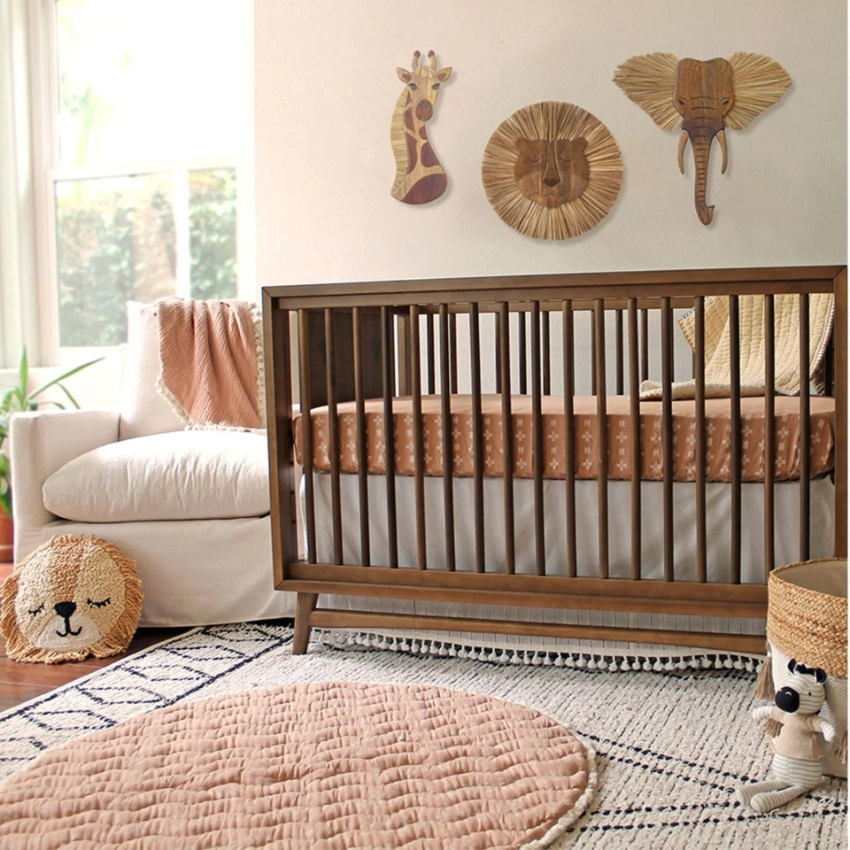 Arte de pared de safari de animales de madera hecho a mano para decoración de guardería, tema de selva boho, para... Foto 4 de 4