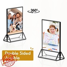Foltsyga 4x6 Black Acrylic Sign Holder, Double-Sided Menu Holder Pack of 6