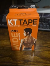 KT Tape Pro Wide Strips 10 Precut 10 Inch Black Support for Muscles and Joints