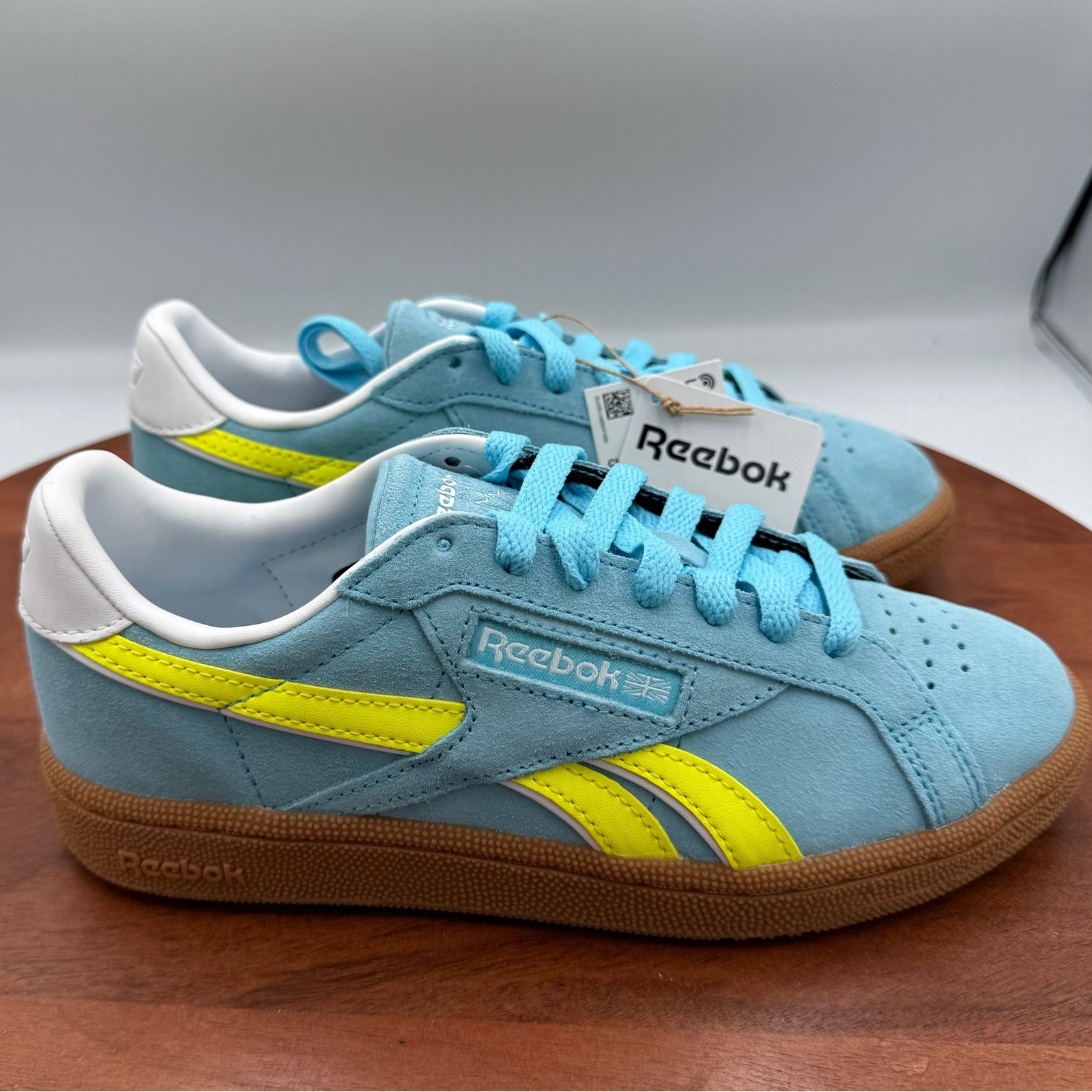 Reebok Club C Grounds UK Sneakers Blue Yellow Tennis Retro Sporty Womens Size 6 thumbnail 8