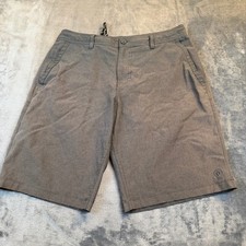 Hang Ten Hybrid Walk Shorts Charcoal Grey Micro Stripe Mens 32 Board Shorts