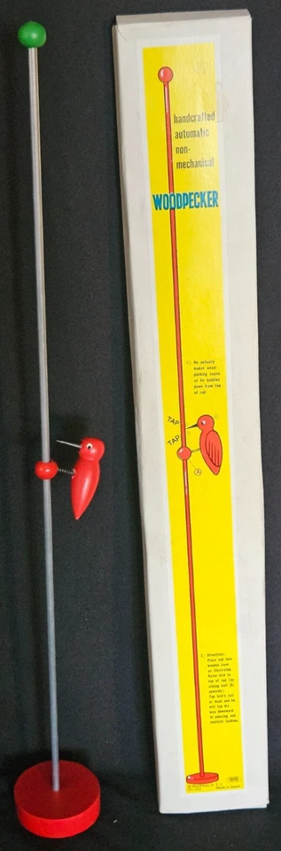 Ручной работы автоматический немеханический пружинный столб дятел винтажная новинка игрушка. - Изображение 4 из 4