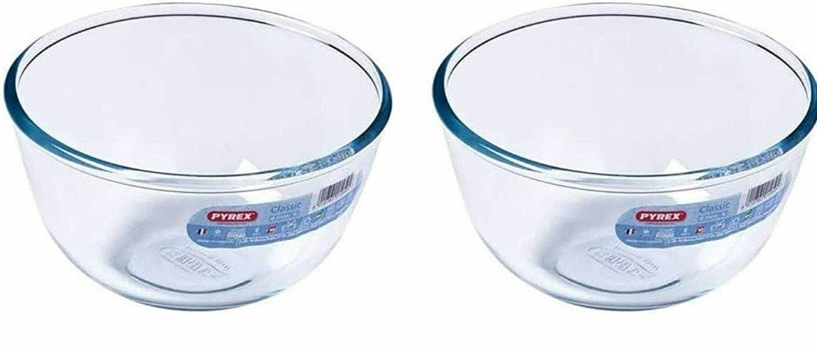 2x Pyrex Classic Fridge Freezer Oven Microwave Dishwasher Glass Mixing Bowl 0.5L