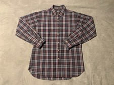 Pendleton Flannel Shirt Mens Medium Plaid 100 Virgin Wool Long Sleeve Button Up