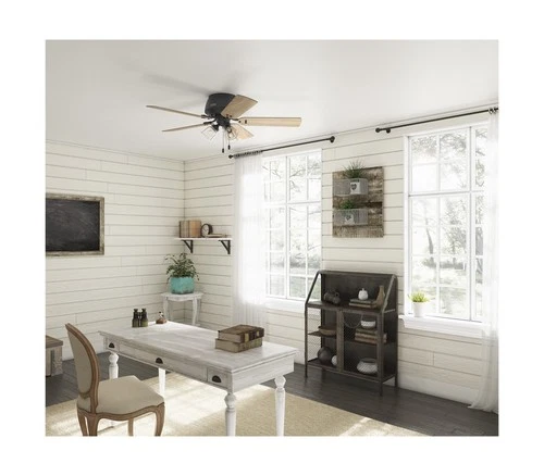 Hunter 52 inch Indoor Ceiling Fan with LED Lights - Black Ceiling Fan with Pu... - Picture 3 of 12