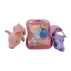 Toy Teck TEACUP PIGGIES Fuzzy Talking Pig Doll WORKS w/ Fashion Set Rare Vintage
