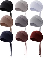 9 Pcs Underscarf Hijab Cap for Women Muslim Hijab Undercap Hat Islamic Unders...