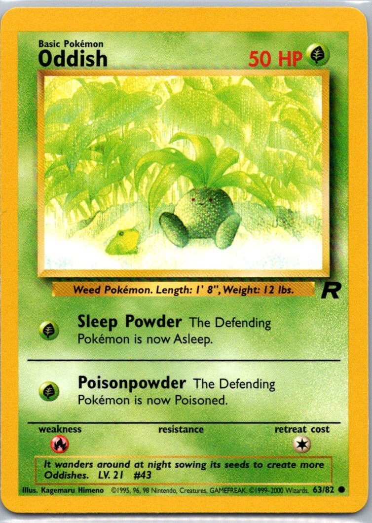 Pokemon TCG Oddish 63/82 Team Rocket NM