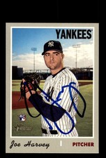 Signed Baseball Card Auto Joe Harvey 2019 Topps Heritage #698 New York Yankees