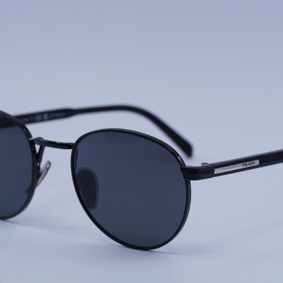 New Prada PRB51S 1AB5Z1 Shiny Black/Black Polarized 53-21-145