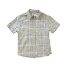 The Normal Brand Men's Plaid Shirt Short Sleeve Button Up Casual Gray Medium