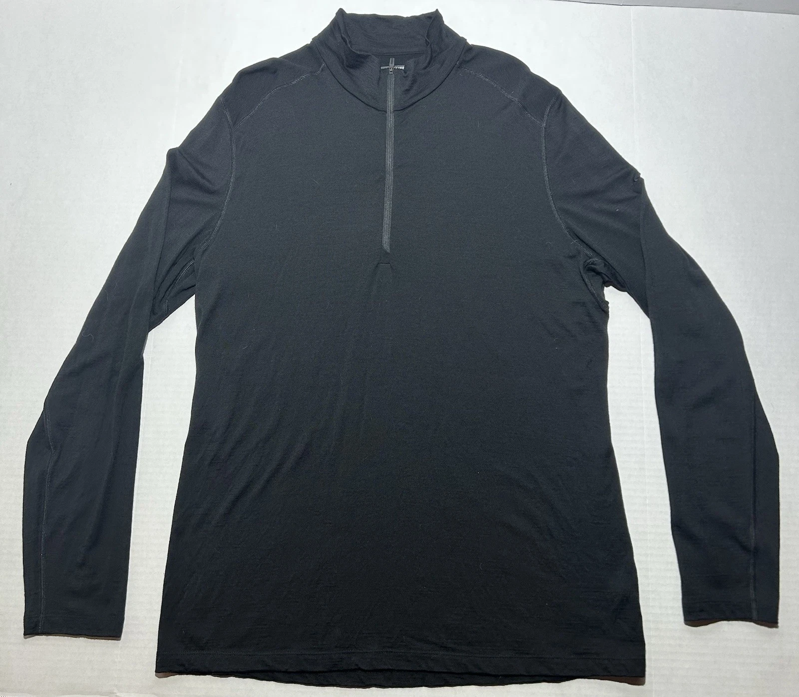 Icebreaker Merino 200 Wool Shirt Mens XXL Black 1/4 Zip Pullover Base Layer EUC