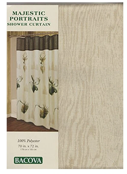 Bacova Animal Cabin Lodge Vida Silvestre Majestuoso Retrato Cortina de Ducha NUEVO Foto 2 de 3