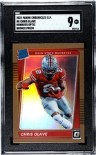 Chris Olave 2022 Panini Chronicles Draft Picks #8 Bronze Prizm Optic SGC 9 Card