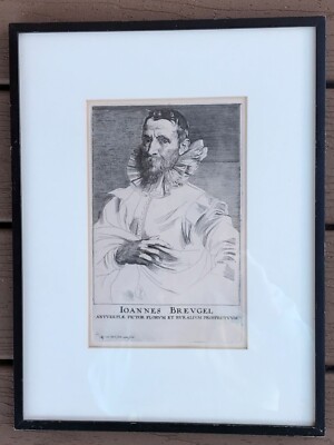 Anthony Van Dyck Etching Johannes Bruegel Circa 19th C. Excellent Condition