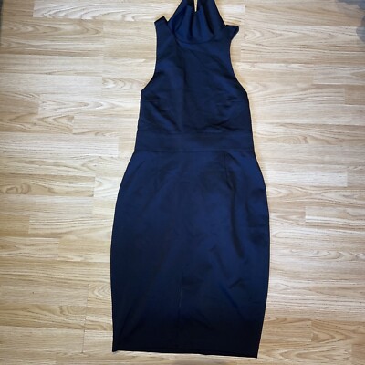 Lavish Alice Collar Neck Tie Belt - Size 14 - Black Evening Dress Open Back