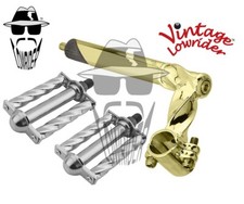 Vintage Lowrider Twisted 22.2 Stem Gold Square Twisted 1/2 Pedals Chrome