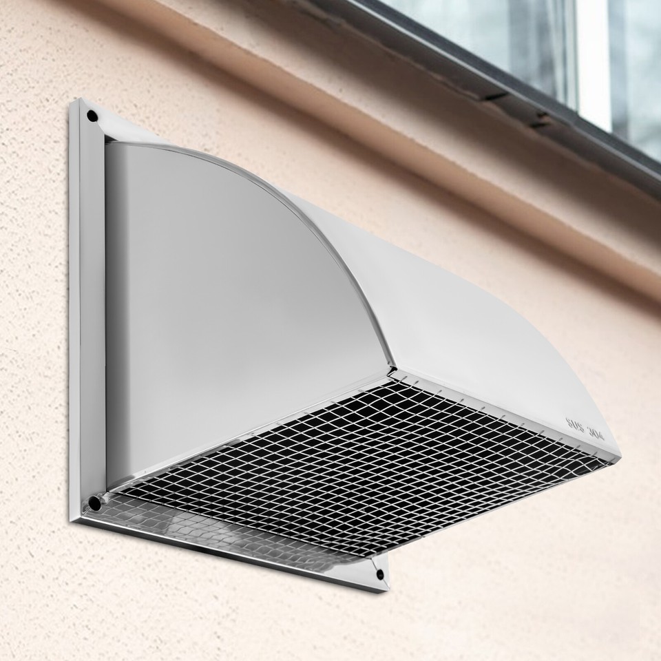 Indoor/Outdoor Wall Vent Stainless Steel Vent Exhaust Hood Cap Kitchen