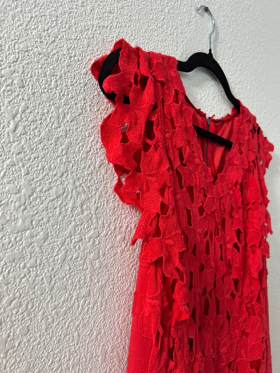 tahari red lace dress Elie Tahari