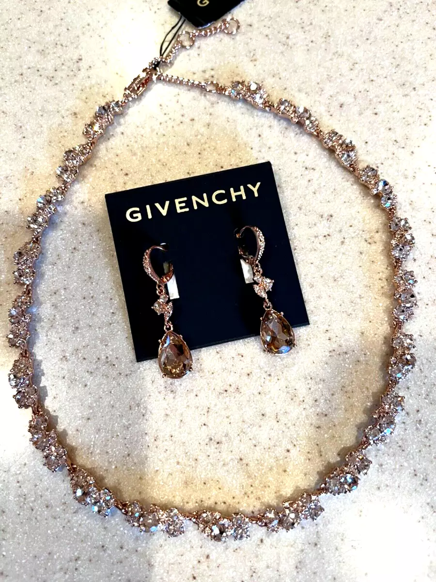Givenchy Beautiful Rose Gold Tone Y Necklace Clear Silk Stones - Givenchy  jewelry - 013742209358 | Fash Brands