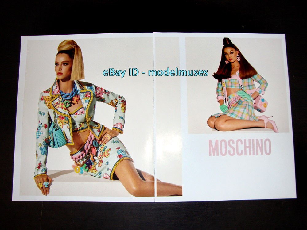 MOSCHINO 2-Page PRINT AD Spring 2022 GIGI HADID Abby Champion legs