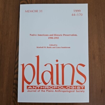 1999 Plains Anthropologist Memoir 31 Volume 44 Number 170 Native Americans