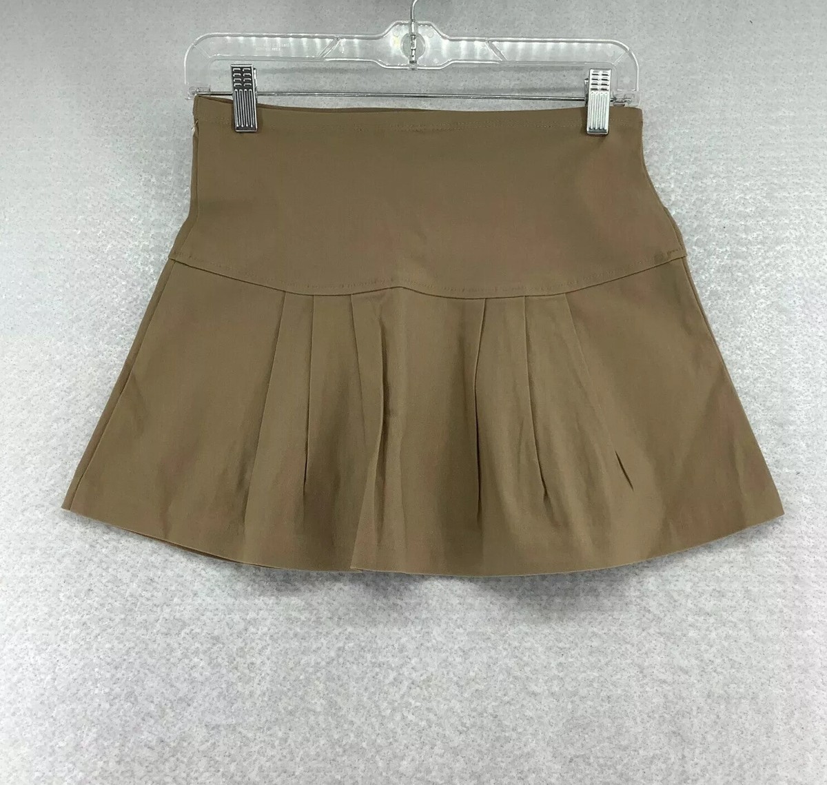 V And X Womens High Waisted Pleated Front Casual Pull On Beige