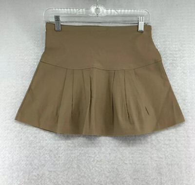 V And X Womens High Waisted Pleated Front Casual Pull On Beige