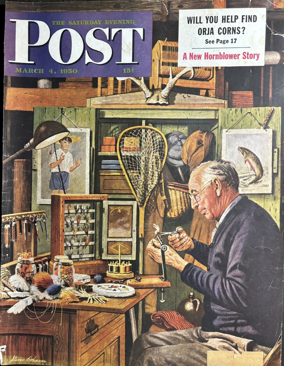 1950 Stevan Dohanos Saturday Evening Post Fly Fishing Original