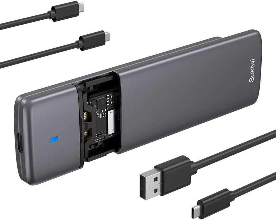 Elegant Aluminum M.2 NVMe/SATA SSD Enclosure - USB 3.2 Gen 2 for Quick Transfers - Image 3 of 4