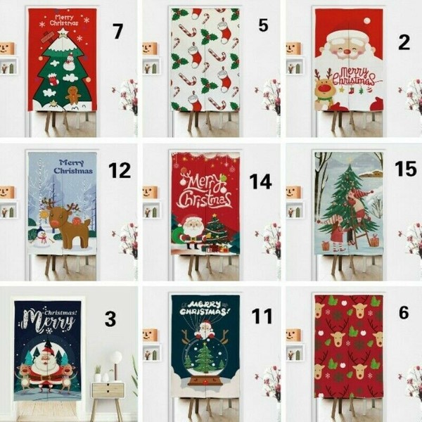 Noren Cortina Decoración Navidad Cocina Puerta Habitación Organizador Tapiz Ciego